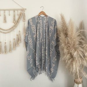 minimalist kimono blue grey swim cover up boho A